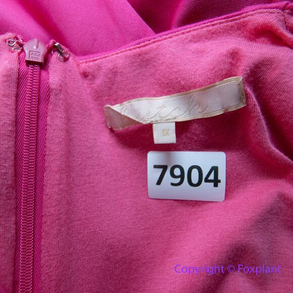 Hutch Barbiecore hot pink sleeveless fit and flare scuba dress, size‎ 1X - Picture 13 of 16